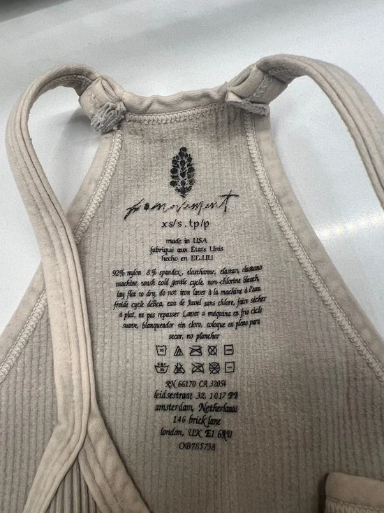 FP Movement by Free People Ribbed Racerback Crop Tanks - Black & Cream - Picture 2 of 4